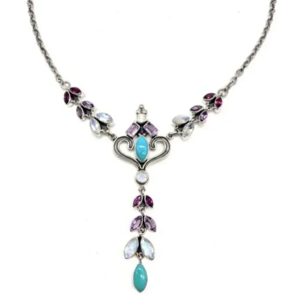 🌟NICKY BUTLER Turquoise Moonstone 8.4CT Sterling Silver Necklace Brand NEW - Picture 15 of 16